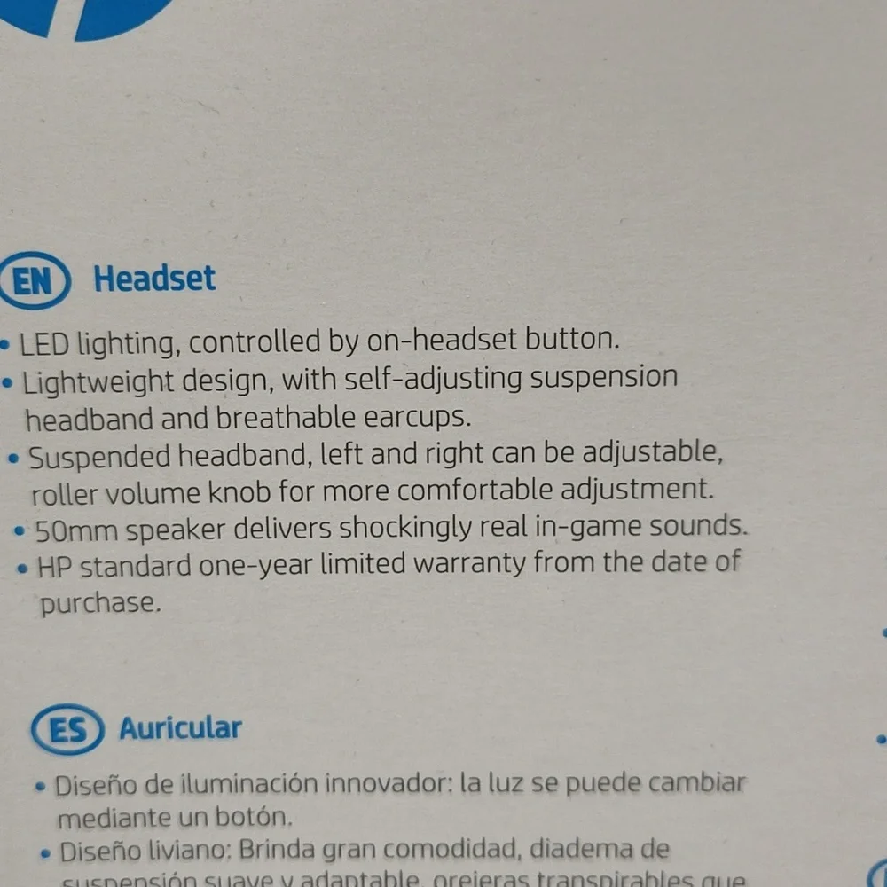 HP Gaming Headset H200 - Black and Blue- Nwt